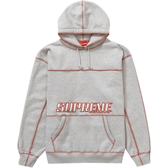 Supreme Cover Stitch Hoodie Gray - Picture 1 of 2